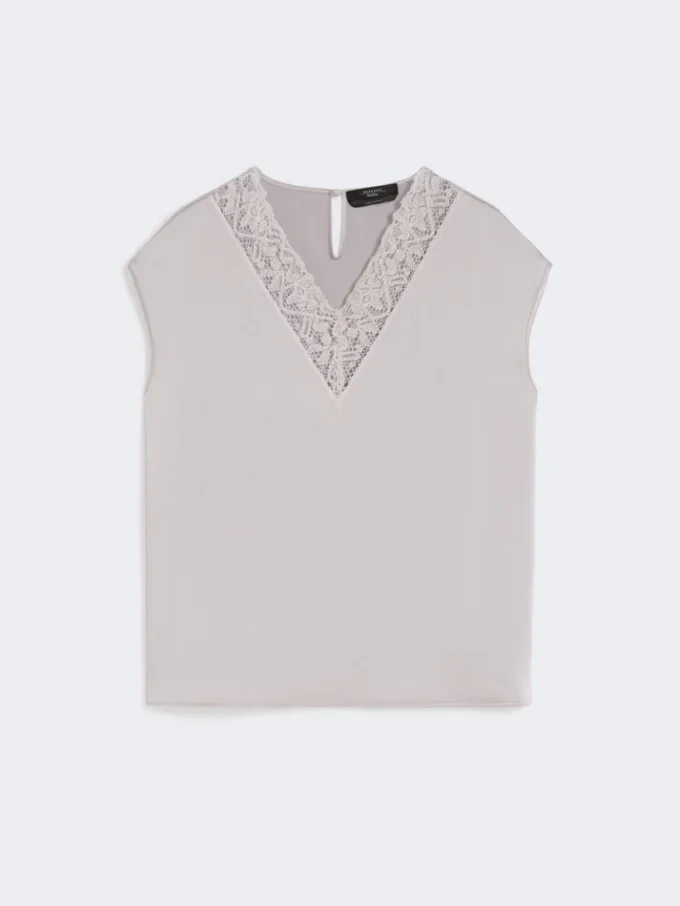 Feminine satin top, nudo