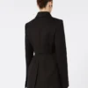 Fitted gabardine shirt jacket, black