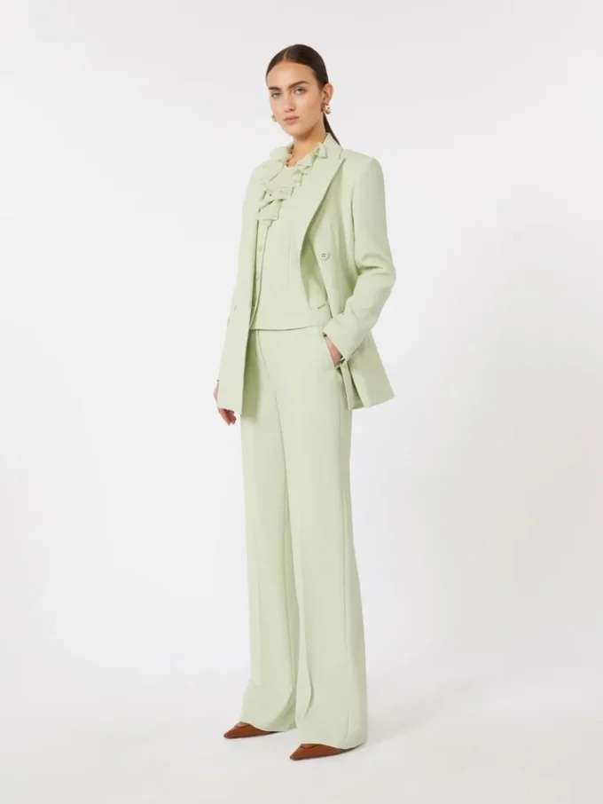 Wool crepe trousers, green