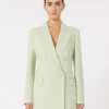 Fitted wool crepe blazer, green Fitted wool crepe blazer, green