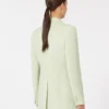 Fitted wool crepe blazer, green Fitted wool crepe blazer, green