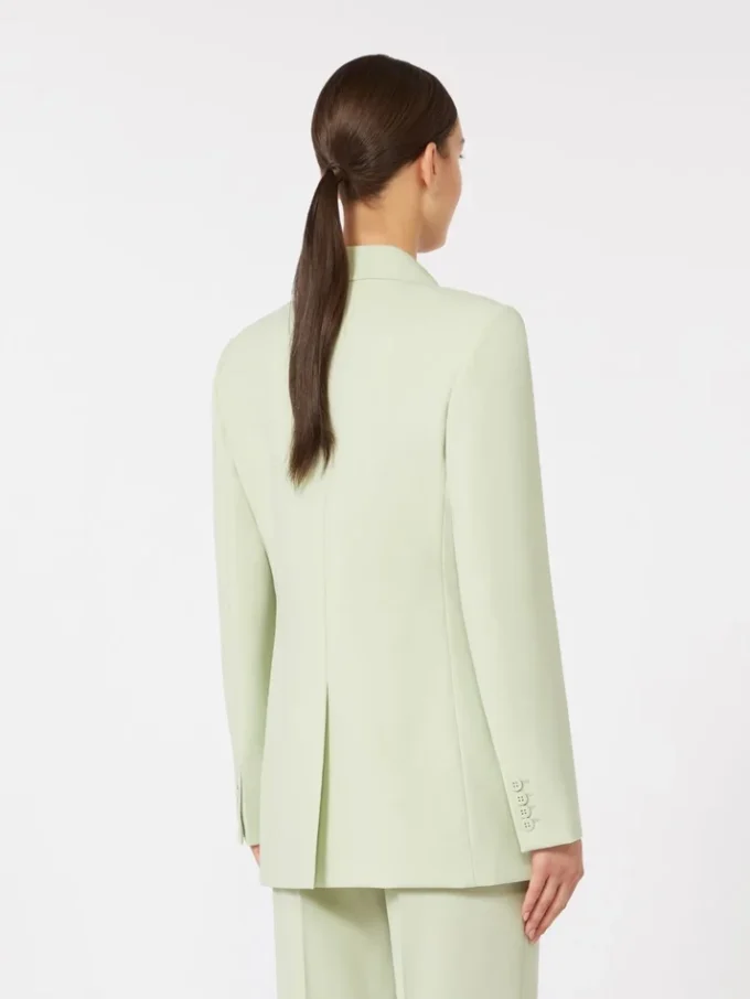 Fitted wool crepe blazer, green Fitted wool crepe blazer, green