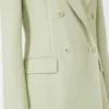 Fitted wool crepe blazer, green Fitted wool crepe blazer, green