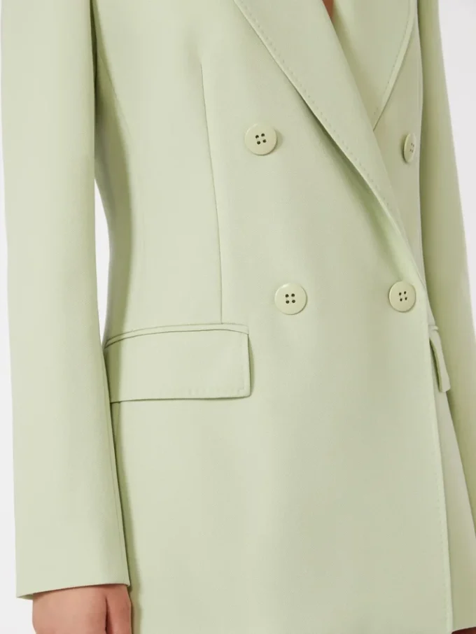 Fitted wool crepe blazer, green Fitted wool crepe blazer, green