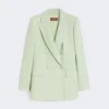 Fitted wool crepe blazer, green Fitted wool crepe blazer, green
