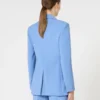 Fitted wool crepe blazer, light blue