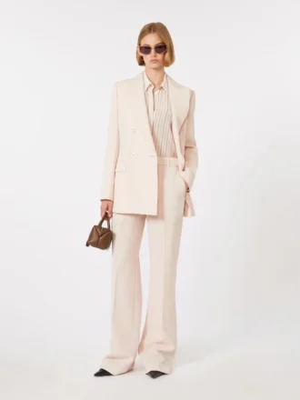 Wool crepe trousers, pink