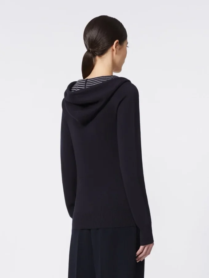 Fitted wool jumper, navy