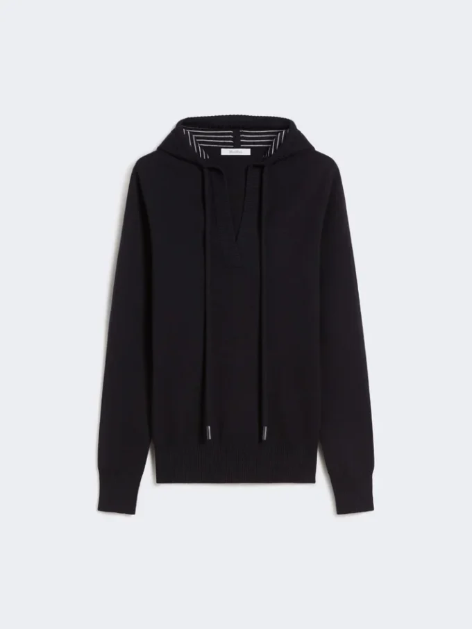 Fitted wool jumper, navy