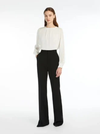 Flared cady trousers, black