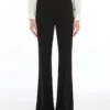 Flared cady trousers, black