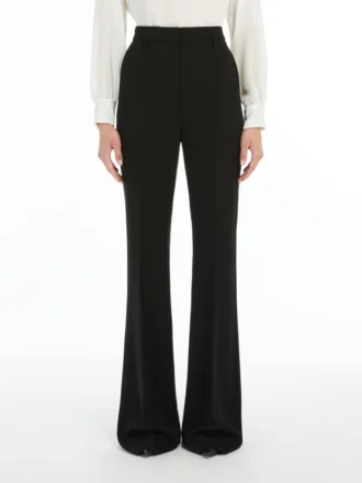 Flared cady trousers, black
