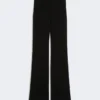 Flared cady trousers, black