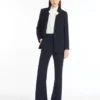 Flared cady trousers, navy