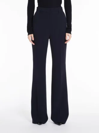 Flared cady trousers, navy