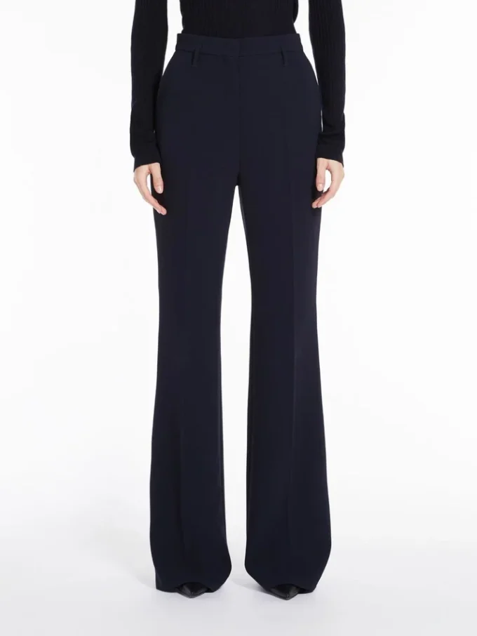 Flared cady trousers, navy