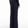 Flared cady trousers, navy