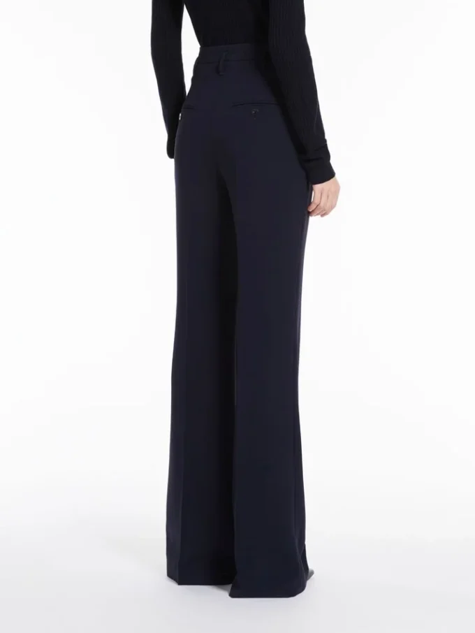 Flared cady trousers, navy