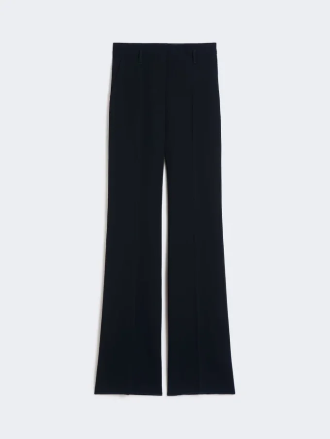 Flared cady trousers, navy