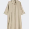Flared cotton-poplin dress, sand Flared cotton-poplin dress, sand