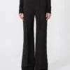 Flared stretch woollen cloth trousers, black Flared stretch woollen cloth trousers, black