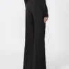 Flared stretch woollen cloth trousers, black Flared stretch woollen cloth trousers, black