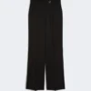 Flared stretch woollen cloth trousers, black Flared stretch woollen cloth trousers, black