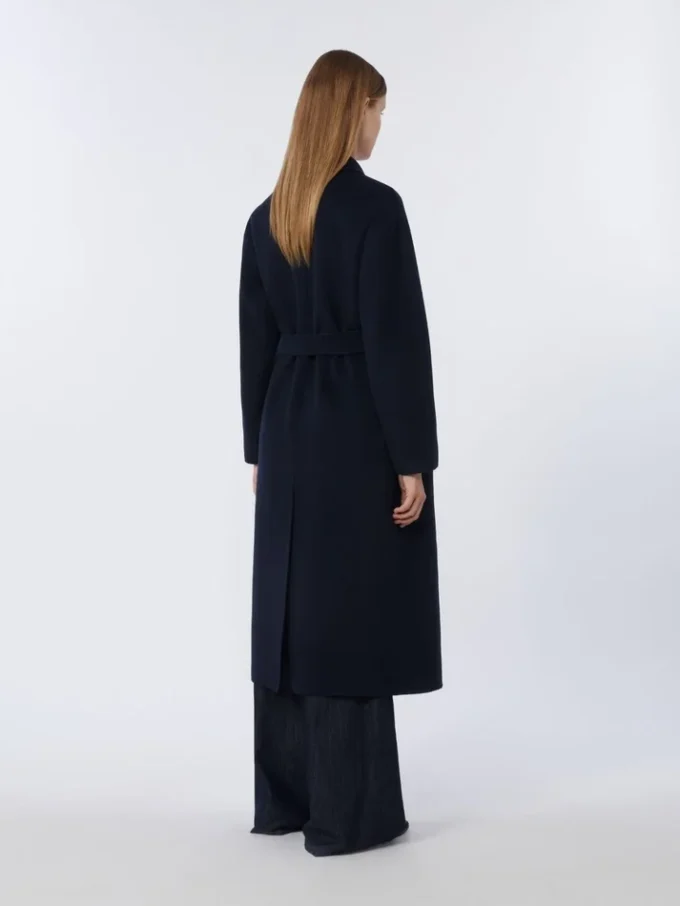 Flared wool coat, midnightblue