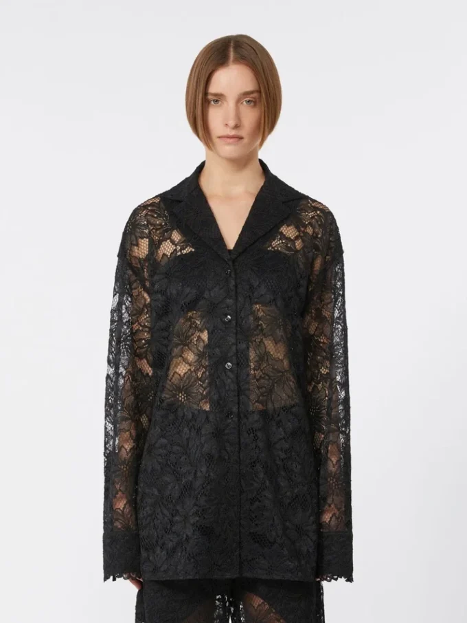 Floral lace jacket, black Floral lace jacket, black