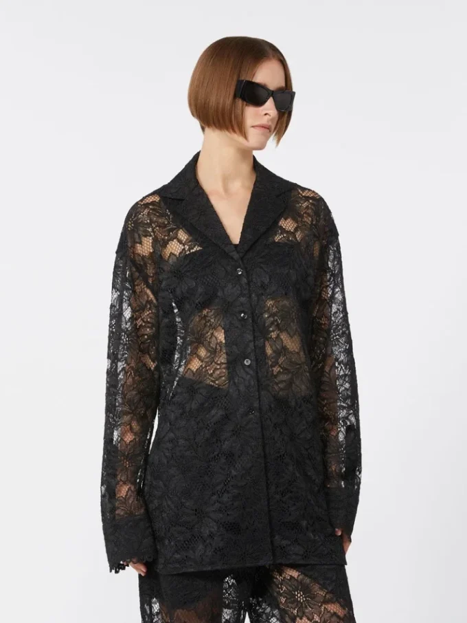 Floral lace jacket, black Floral lace jacket, black