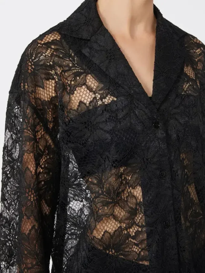 Floral lace jacket, black Floral lace jacket, black