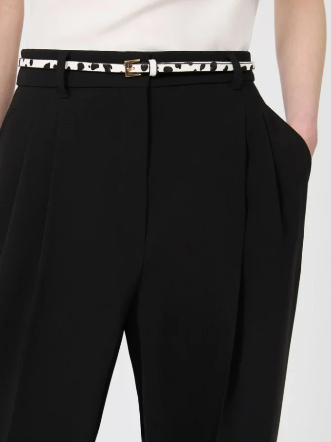 Flowing cady trousers, black