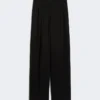 Flowing cady trousers, black