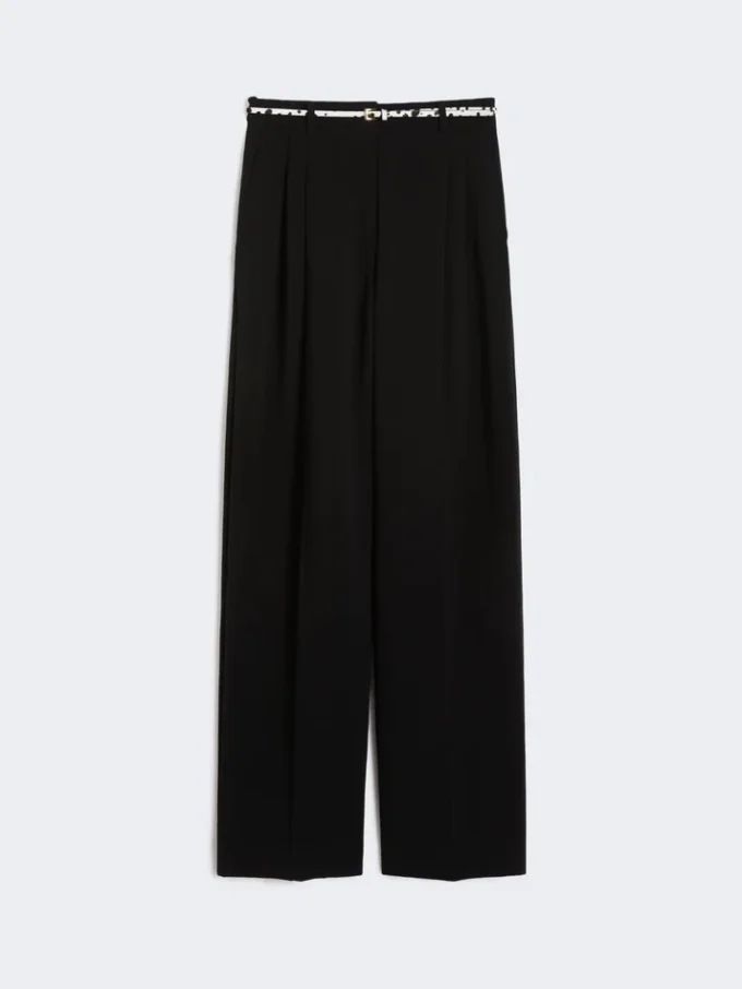Flowing cady trousers, black