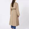 Flowing cotton and nylon trench coat, hazelnut brown