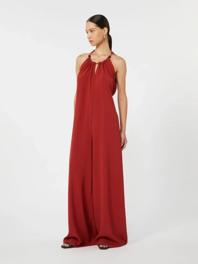 Flowing envers satin jumpsuit, red Flowing envers satin jumpsuit, red