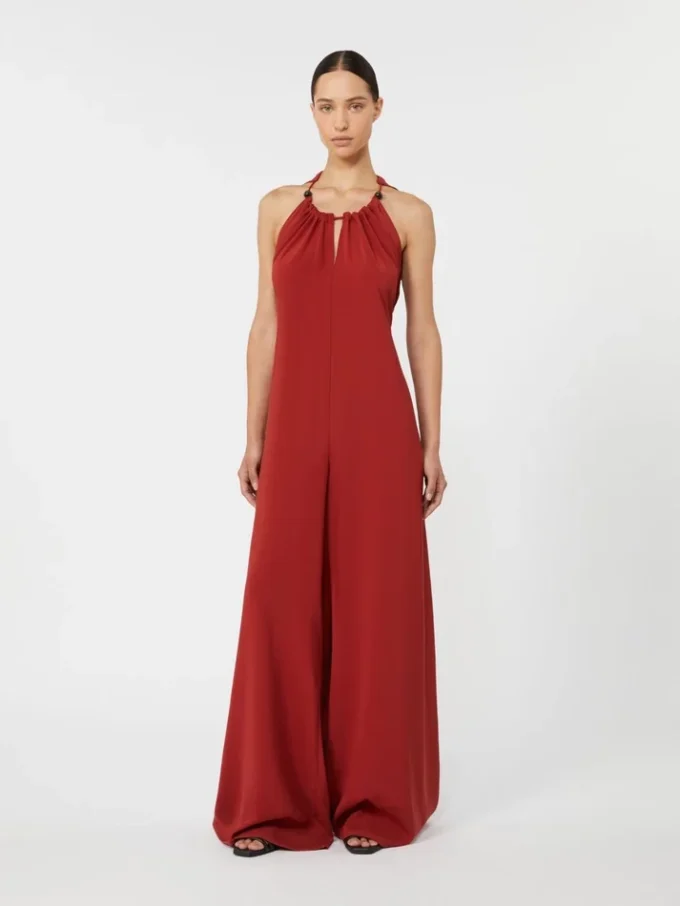 Flowing envers satin jumpsuit, red Flowing envers satin jumpsuit, red