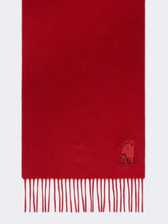 Fringed cashmere stole, dark red