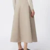 Full, tech wool skirt, sand