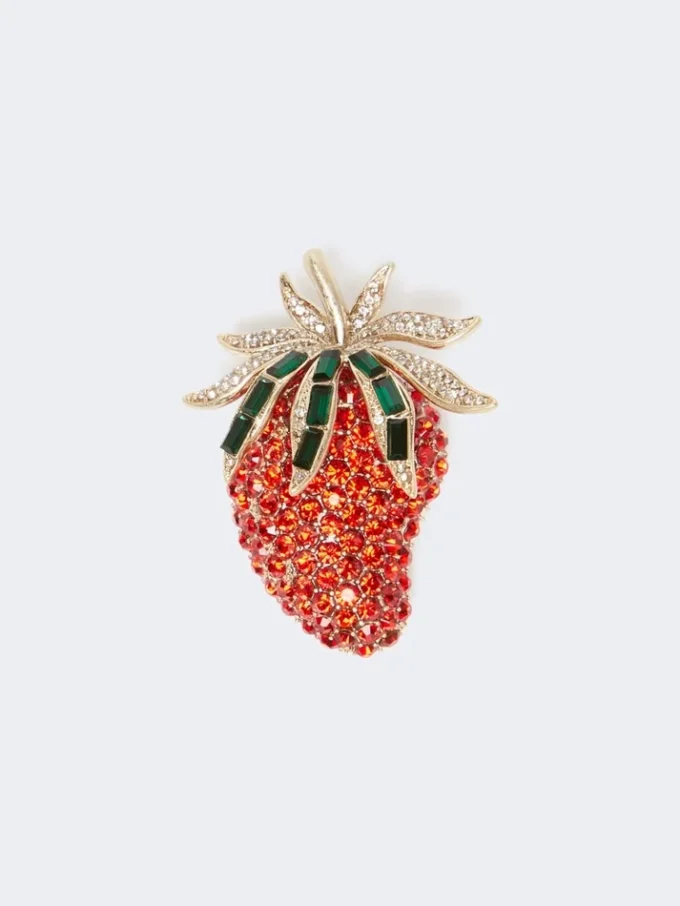 Glass brooch, red