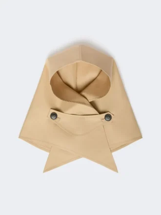 Hat-foulard in water-repellent gabardine, beige