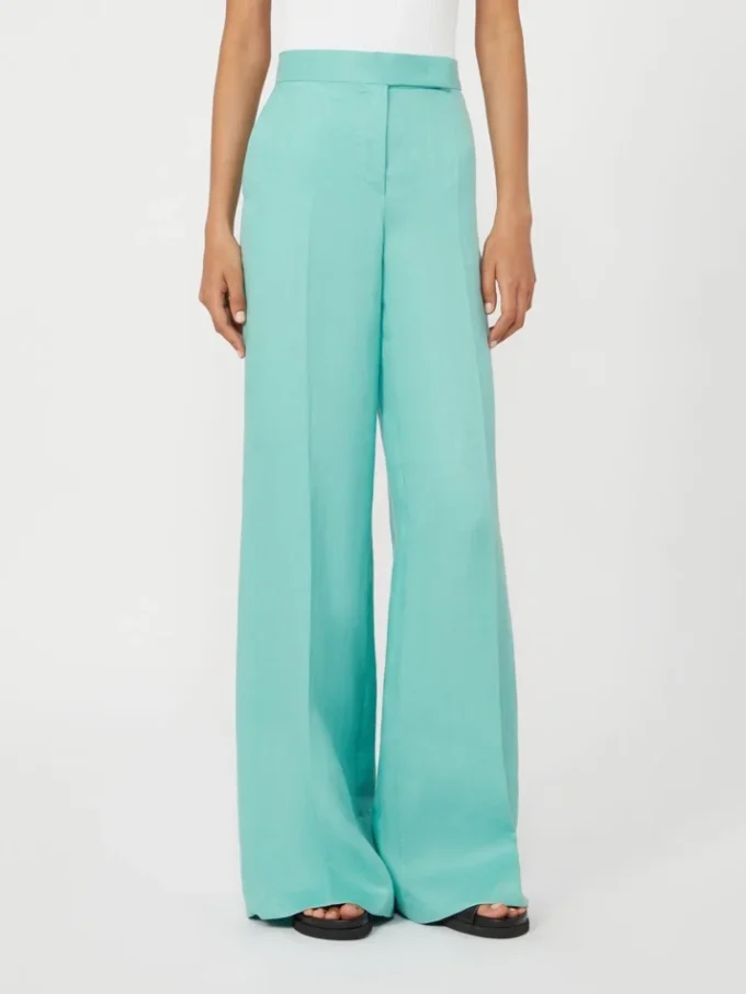 Herringbone linen twill trousers, water