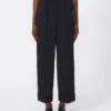 High-waisted wool trousers, ultramarine