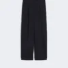 High-waisted wool trousers, ultramarine