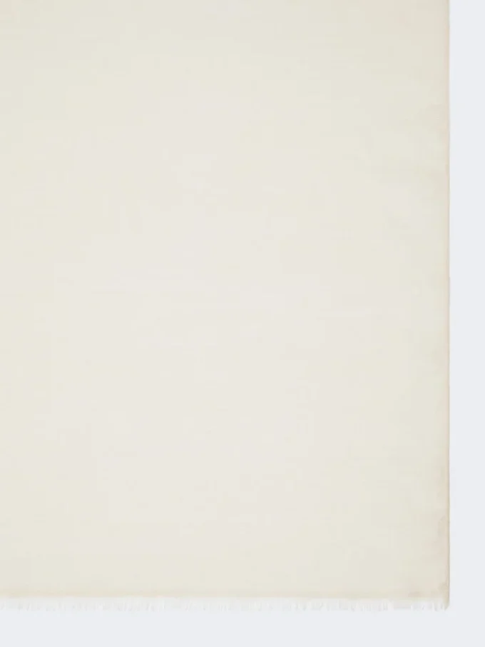 Jacquard wool, cotton and silk stole, ivory Jacquard wool, cotton and silk stole, ivory