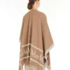 Jacquard wool poncho, camel