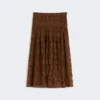 Lace midi skirt, chocolate