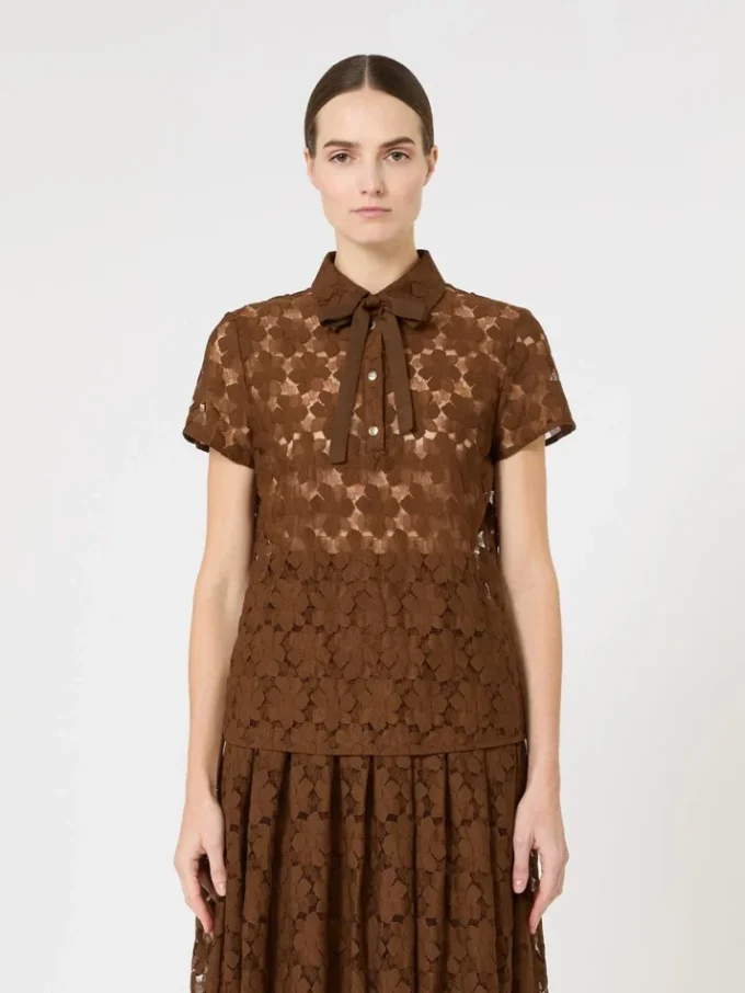 Lace t-shirt, chocolate
