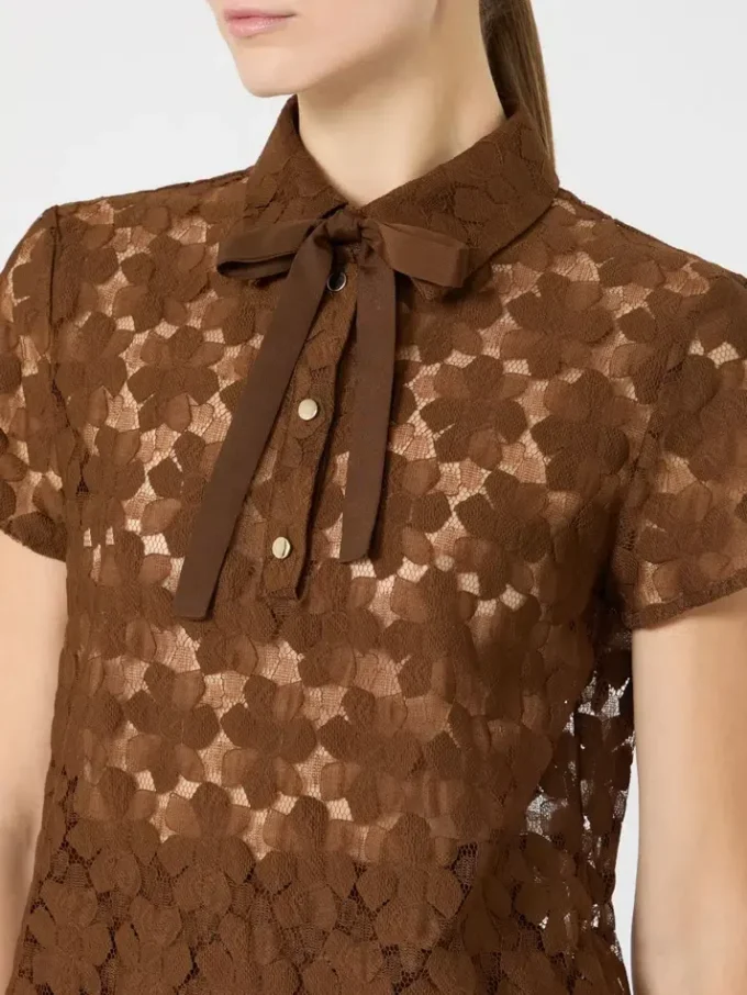 Lace t-shirt, chocolate