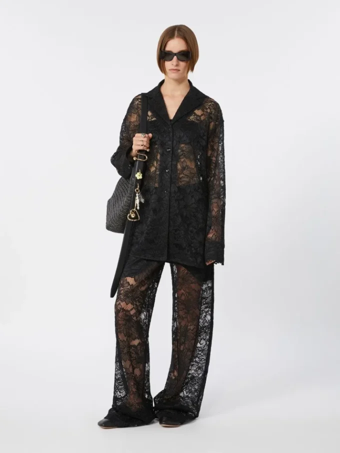 Floral lace jacket, black Floral lace jacket, black